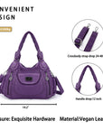 Women  handbag with High Quality Washed PU Multi Purpose tote bag-Angelkiss Bag