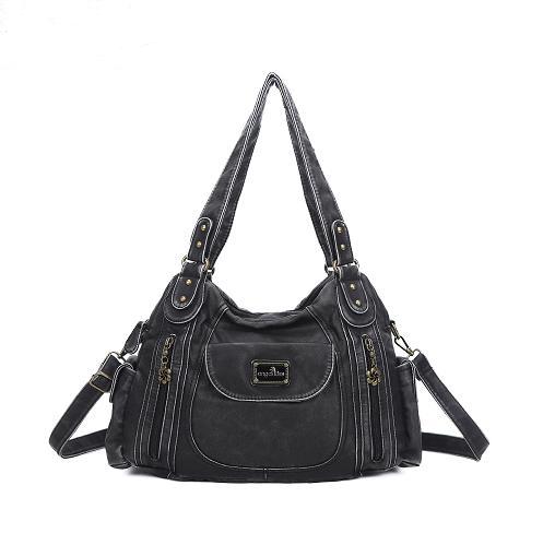 Vegan Leather Shoulder Hobo Purse with Multi-Pocket