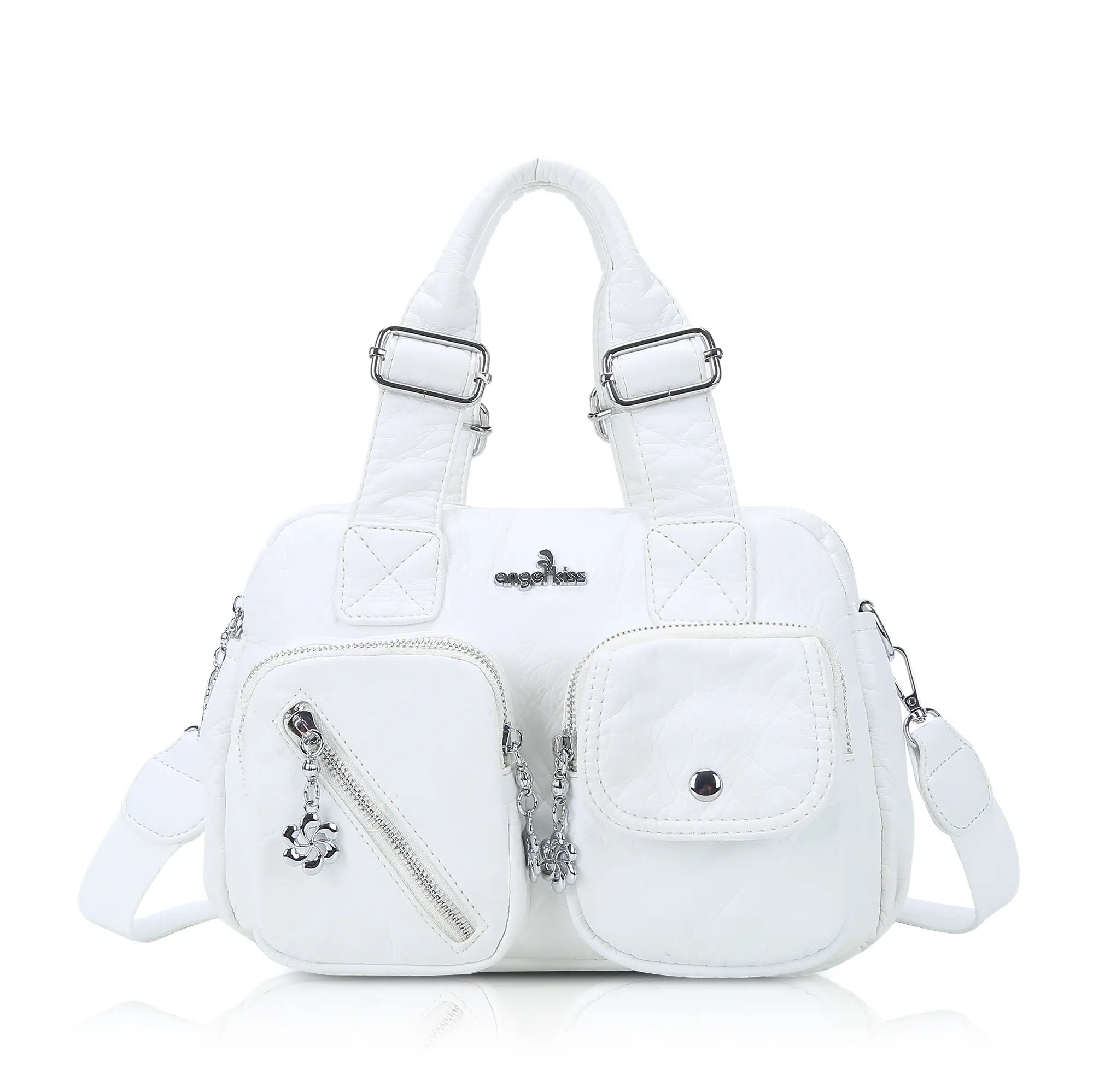 Small Multi-Pocket Satchel Bag with Adjustable Crossbody Strap