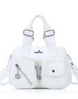 Small Multi-Pocket Satchel Bag with Adjustable Crossbody Strap