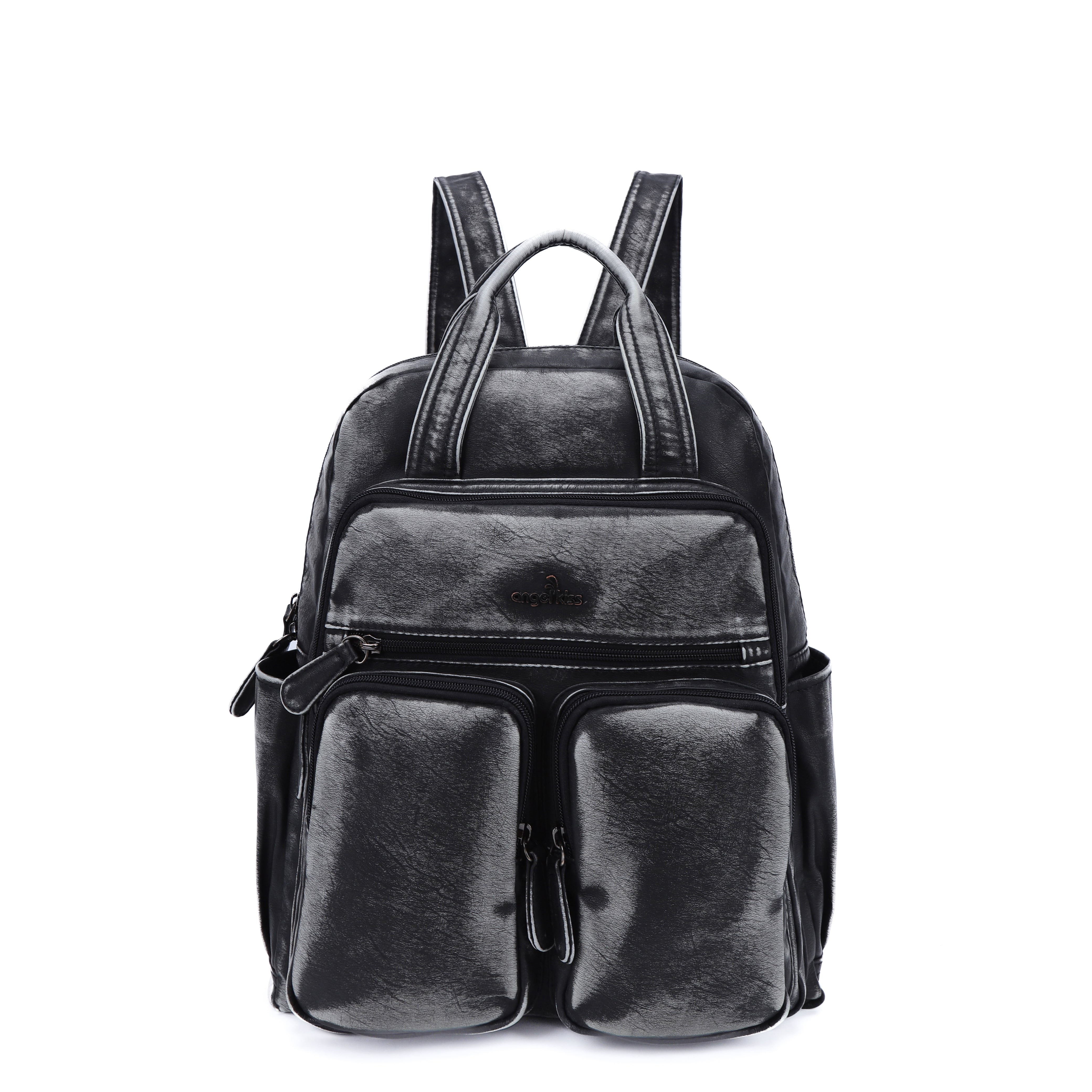 Washed Large Capacity Multi-Pocket Backpack – Angel Kiss