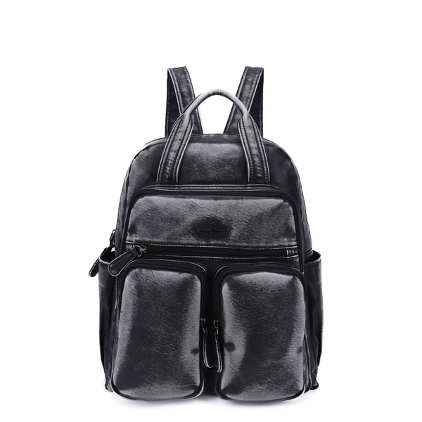Washed Large Capacity Multi-Pocket Backpack