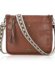 Geometric Woven Strap Crossbody | Vintage Flat Messenger Bag