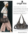 Solid Color Convertible Shoulder Bag with Zip Compartments