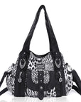 Women’s Large Leopard Print Multi-Pocket Hobo Shoulder Bag