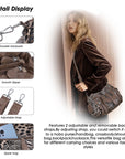 Women’s Large Leopard Print Multi-Pocket Hobo Shoulder Bag