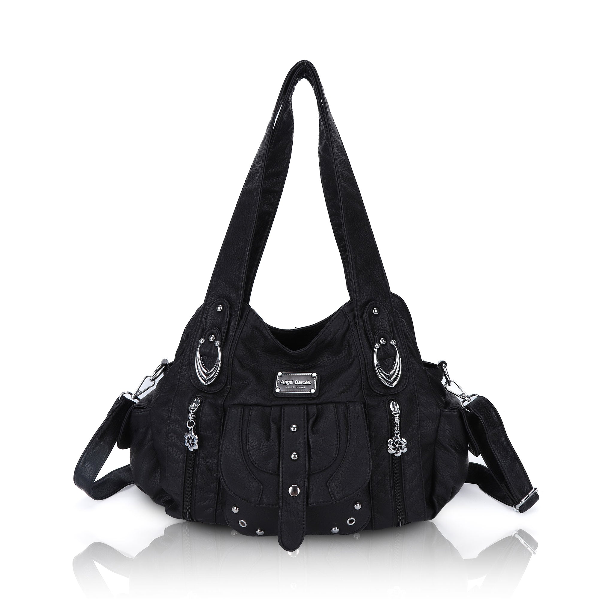 Large Multi-Pocket Convertible Hobo Bag