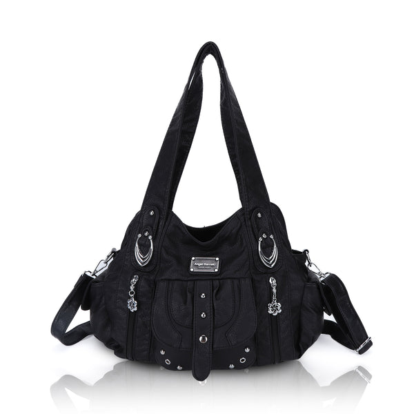 Large Multi-Pocket Convertible Hobo Bag