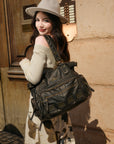 Oversized Slouchy Multi Pocket Tote Bag with Adjustable Strap