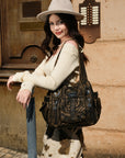 Large Multi-Pocket Convertible Hobo Bag