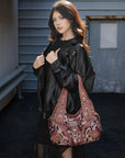 Leopard Print Crescent Shoulder Purse with Top Zip