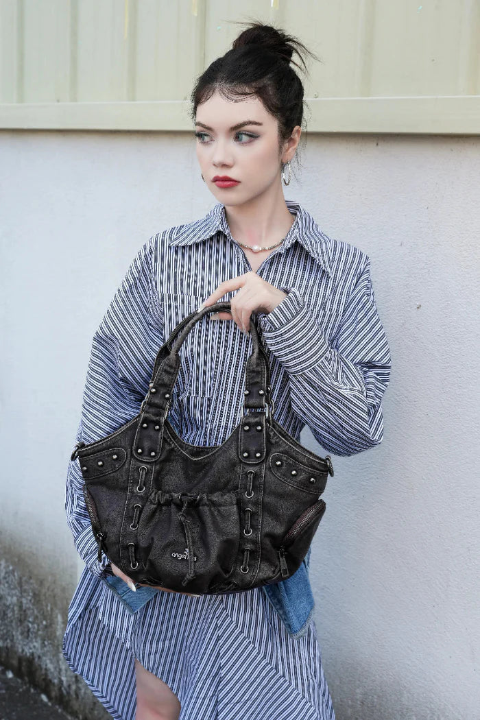 Drawstring Detail Shoulder Bag – Casual Convertible Crossbody