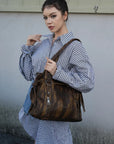 Whimsigoth Studded Shoulder Purse – Casual Weathered Satchel