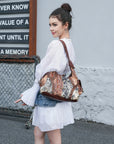 Vintage Studded Hobo Bag – Washed PU Leather Shoulder Purse
