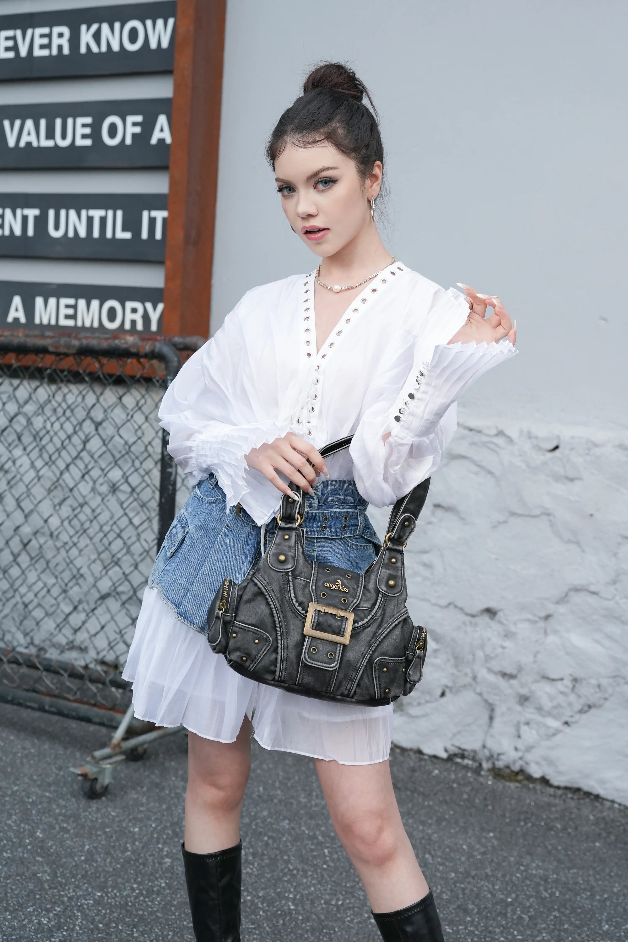 Y2K Leopard Patchwork Crossbody Bag – Front Buckle Retro Shoulder Handbag