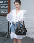 Purse With Silver Hardware 90s Style Crossbody Bag For Women
