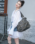 Oversized Slouchy Multi Pocket Tote Bag with Adjustable Strap