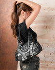 Y2K Leopard Patchwork Crossbody Bag – Front Buckle Retro Shoulder Handbag