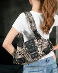 Y2K Leopard Patchwork Crossbody Bag – Front Buckle Retro Shoulder Handbag