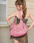 Large Multi Pocket Hobo Purse for Women with Adjustable Strap