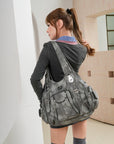Leopard & Tie-Dye Hobo Shoulder Bag