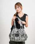 Leopard & Tie-Dye Hobo Shoulder Bag