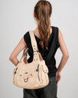 Large Multi Pocket Hobo Purse for Women with Adjustable Strap