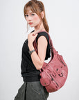 Large Multi Pocket Hobo Purse for Women with Adjustable Strap