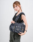 Lace-Up Multi-Pocket Hobo Shoulder Bag