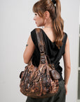 Large Multi Pocket Hobo Purse for Women with Adjustable Strap