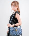 Western Studded Denim Shoulder & Crossbody Bag