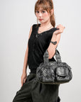 Small Multi-Pocket Satchel Bag with Adjustable Crossbody Strap