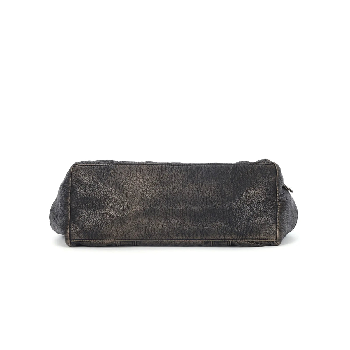 Distressed Multi-Zip Bowler Shoulder Bag