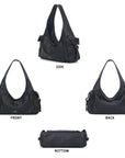 Vintage Moto Crescent Shoulder Bag