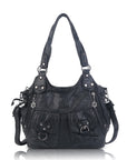 Organized Storage Faux Leather Tote Crossbody Bag Hardware Detail