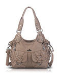 Organized Storage Faux Leather Tote Crossbody Bag Hardware Detail