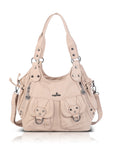 Organized Storage Faux Leather Tote Crossbody Bag Hardware Detail