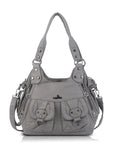Organized Storage Faux Leather Tote Crossbody Bag Hardware Detail