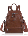 Soft Vintage Vegan Leather Mini Backpack for School & Work
