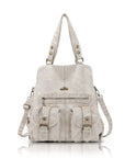 Washed Multi-Pocket Cargo Tote Bag with Crossbody Strap