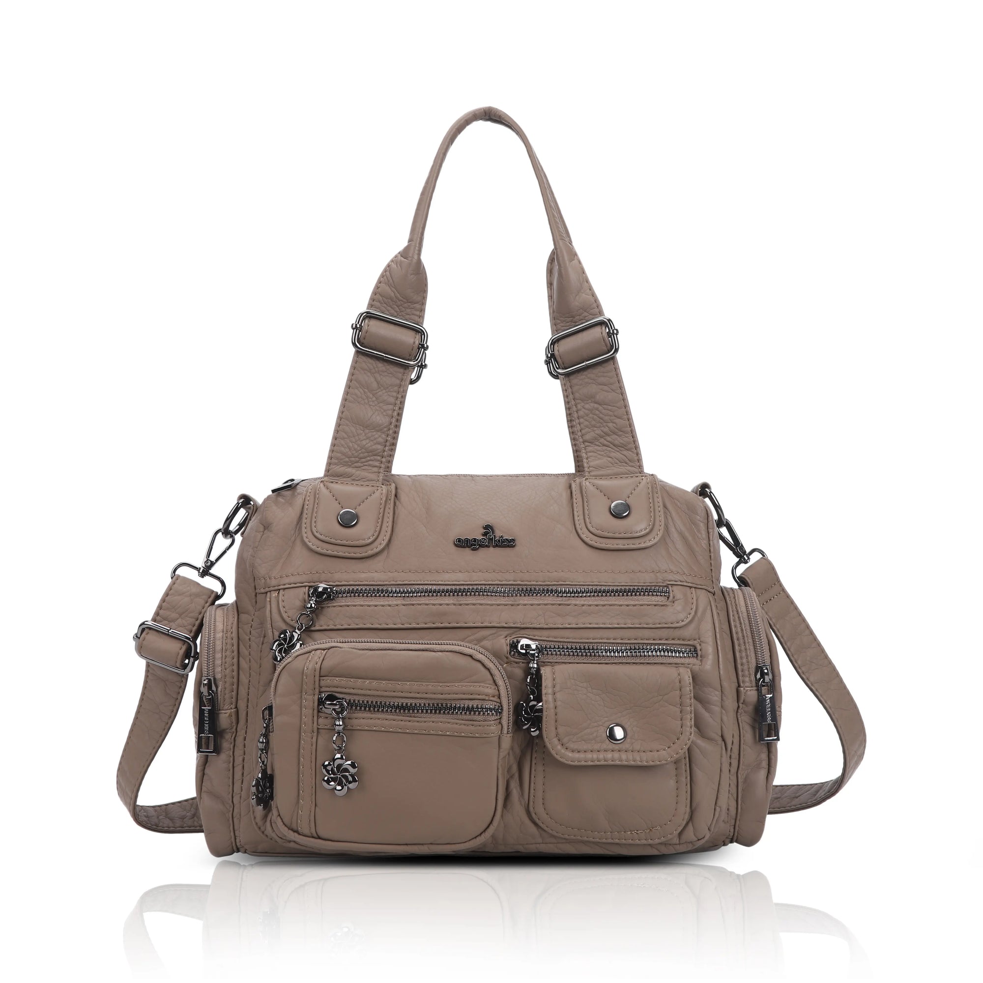 Vintage Utility Satchel Crossbody Bag with Easy-Access Pockets