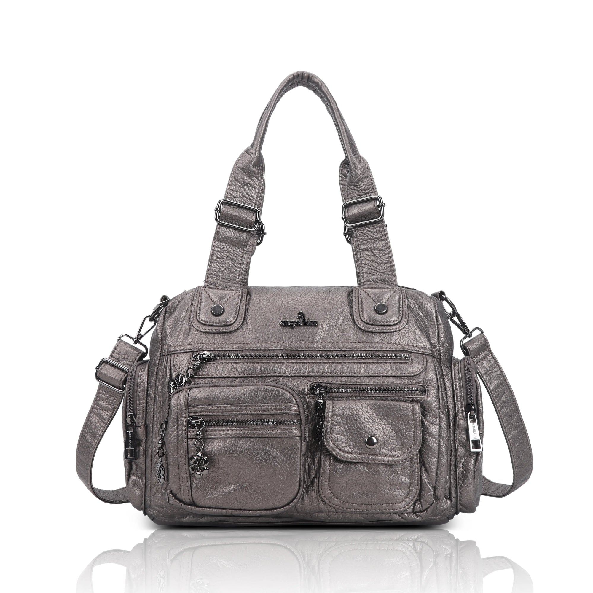 Vintage Utility Satchel Crossbody Bag with Easy-Access Pockets