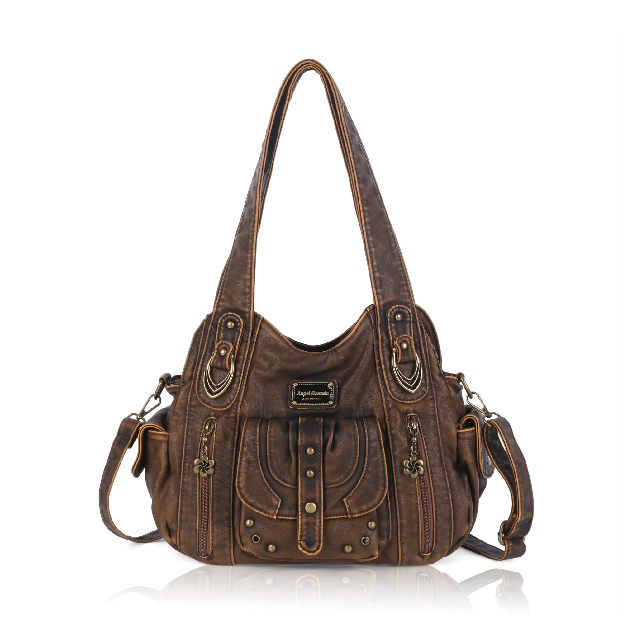 Large Multi-Pocket Convertible Hobo Bag