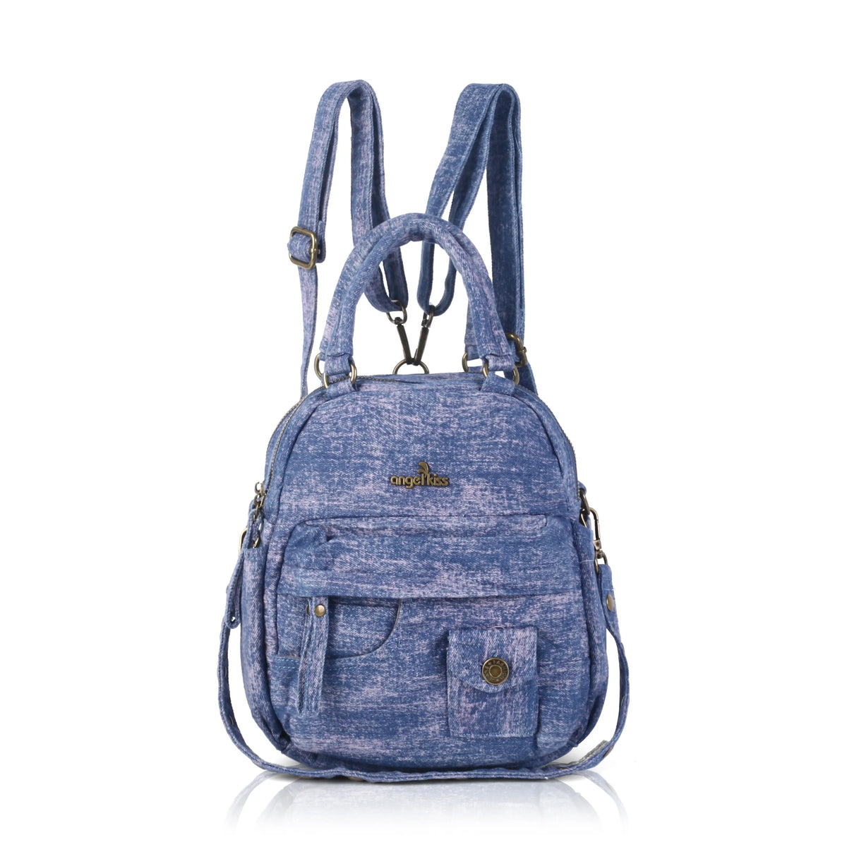 Classic Small Denim Backpack For Women