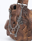 Y2K Vintage Letter Charm Bag Chain with Butterfly and Star Pendants