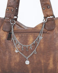 Y2K Vintage Letter Charm Bag Chain with Butterfly and Star Pendants