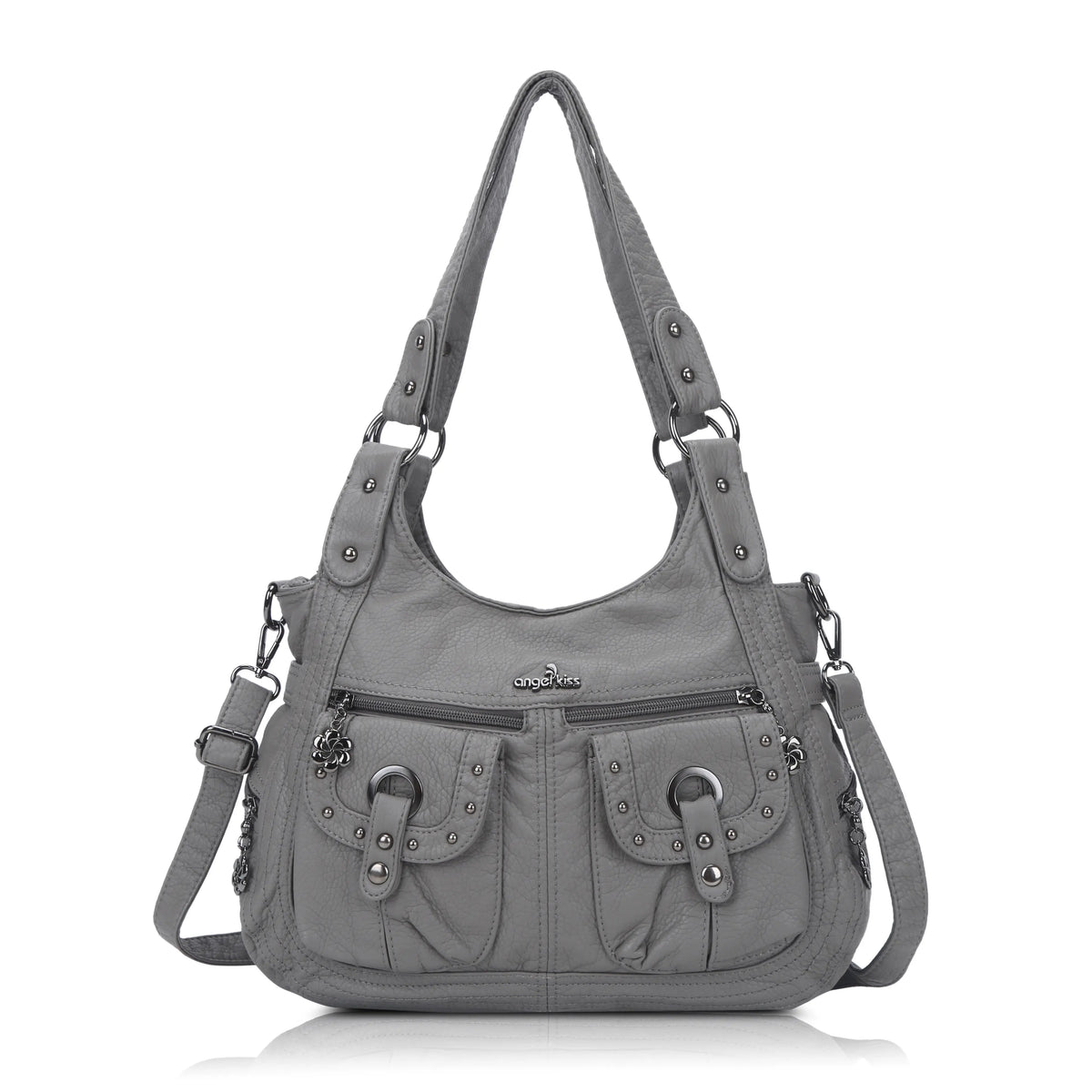 Women's Biker Purses Moto Shoulder Bag Medium Studded Handbags