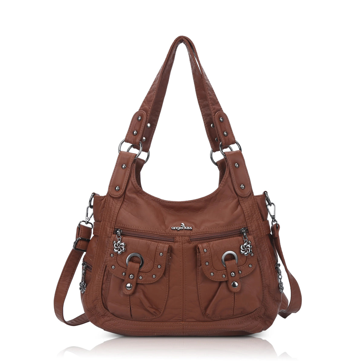 Women's Biker Purses Moto Shoulder Bag Medium Studded Handbags