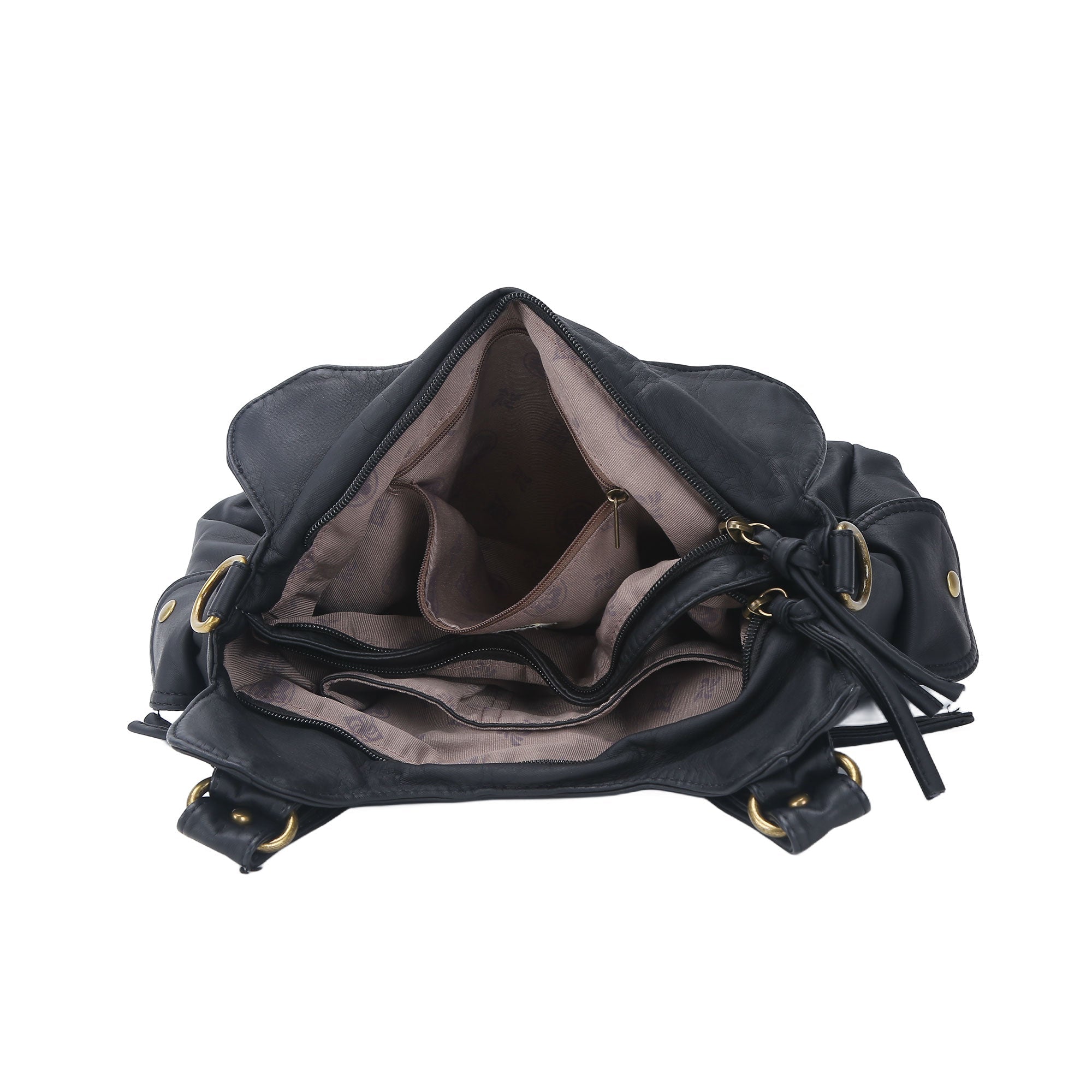 Y2K Double Pocket Shoulder Bag Belted Faux Leather Crossbody Bag