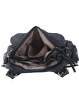 Y2K Double Pocket Shoulder Bag Belted Faux Leather Crossbody Bag